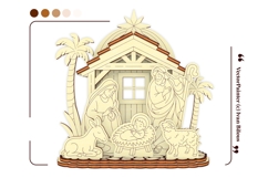 Christmas Laser Cut File - 3d Nativity Barn with Baby Jesus Product Image 12
