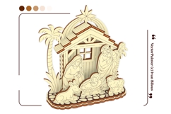 Christmas Laser Cut File - 3d Nativity Barn with Baby Jesus Product Image 13