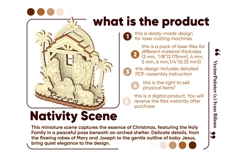 Christmas Laser Cut File - 3d Nativity Barn with Baby Jesus Product Image 10