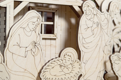 Nativity Scene Schwibbogen Laser Cut File, Christmas Arch Product Image 4