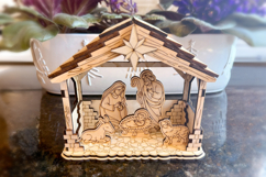 Nativity Barn - Laser Cut Files Christmas Nativity Scene SVG Product Image 2