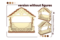 Nativity Barn - Laser Cut Files Christmas Nativity Scene SVG Product Image 5