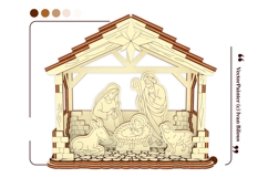 Nativity Barn - Laser Cut Files Christmas Nativity Scene SVG Product Image 6