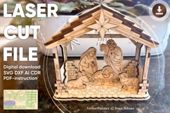 Nativity Barn - Laser Cut Files Christmas Nativity Scene SVG Product Image 1