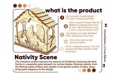 Nativity Barn - Laser Cut Files Christmas Nativity Scene SVG Product Image 3