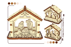 Nativity Ornament - Laser Cut File, SVG Christmas Miniature Product Image 3