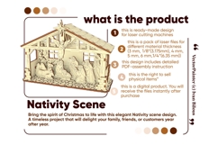 Christmas Laser Cut File - SVG Nativity Scene Product Image 16