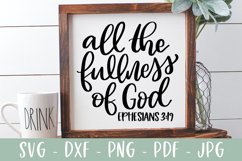 Bible Verse Christian SVG | All The Fullness of God SVG Product Image 1