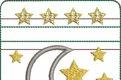 Moon and Stars Zipper Bag / Fully Lined, 4X4 HOOP Product Image 2