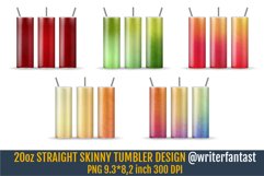 20oz STRAIGHT Skinny Tumbler Sublimation template Product Image 1