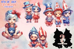4th Of July Baby Watercolor Clipart Bundle - 8 Variations Product Image 2