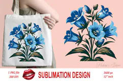Wildflowers t -shirt clipart | Vintage bellflower graphics Product Image 2