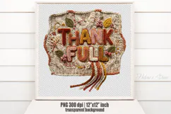 Thanksgiving Chenille Embroidered Patch Puffy Clipart PNG Product Image 1