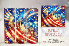 USA Patriotic holiday tumbler wrap 20oz| Statue of Liberty Product Image 1