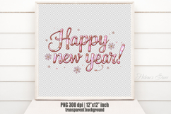Pink Happy New Year quote sublimation design clipart png Product Image 2
