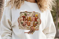 Thanksgiving Chenille Embroidered Patch Puffy Clipart PNG Product Image 2