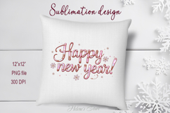Pink Happy New Year quote sublimation design clipart png Product Image 3