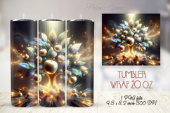 Golden Apple Tree tumbler 20oz wrap sublimation design png Product Image 1