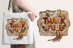 Thanksgiving Chenille Embroidered Patch Puffy Clipart PNG Product Image 4