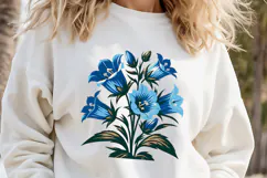 Wildflowers t -shirt clipart | Vintage bellflower graphics Product Image 1