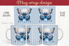 Blue butterfly mug wrap sublimation 15oz 11oz| Summer vibes Product Image 1