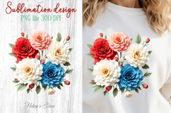 Carnations flowers sublimation design png | Floral clipart Product Image 1