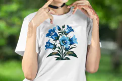 Wildflowers t -shirt clipart | Vintage bellflower graphics Product Image 4