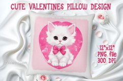 White Valentines cat pillow design|Sweet pets print pillows Product Image 1