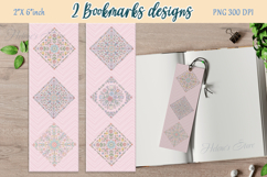Pastel floral pattern Printable bookmark png |2 Book craft Product Image 1