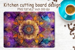 Watercolor flowers pattern design cutting board sublimation Product Image 1