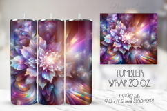 Lilac pastel floral tumbler 20oz wrap sublimation designs Product Image 1