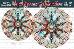 Christmas Snowflake Wind Spinner wrap sublimation design png Product Image 1
