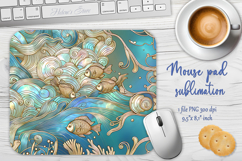 Iridescent blue ocean sublimation design mouse pad Product Image 1