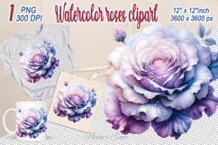 Watercolor Aesthetic Roses Clipart| Amazing lilac Flower png Product Image 1