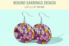 Spring Flowers earrings | Floral Round Earring sublimation Product Image 1
