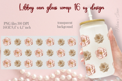 3d paper floral pattern Libbey Can Glass Wrap 16oz design Product Image 2