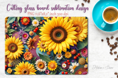 Sunflowers cutting board sublimation png | Summer floral Product Image 1