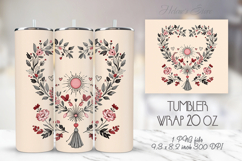 Pastel heart &amp; flowers straight skinny tumbler 20 oz wrap Product Image 1