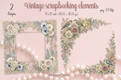 Vintage frame scrapbooking templates for card making png Product Image 1
