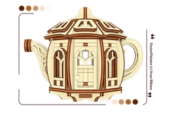Fairy Kettle House - Laser Cut File, Fantasy Plywood Vector Product Image 5