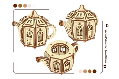 Fairy Kettle House - Laser Cut File, Fantasy Plywood Vector Product Image 4
