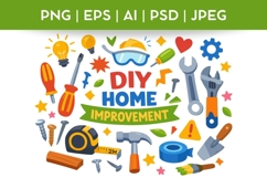 Repair Tools Bundle Doodle|Vector &amp; PNG Hand tools Product Image 1