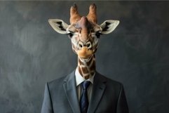 Surreal business giraffe in suit Product Image 1