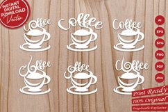 Papercut Coffee Cup Set with Coffee Text Product Image 3