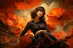Dreamlike fantasy with woman in floral background Product Image 1