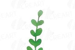 Green leaves and branches watercolor clip art pack, hand painted leafs collection. PNG, jpg, svg, vector illustrator &amp; corel files included Product Image 5