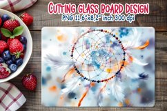 Boho dreamcatcher kitchen glass cutting board sublimation Product Image 1