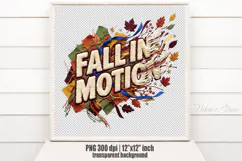 Fall Chenille Embroidered Patch Puffy Sublimation design PNG Product Image 2
