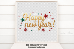 Bright Happy New Year quote sublimation design clipart png Product Image 2