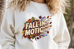 Fall Chenille Embroidered Patch Puffy Sublimation design PNG Product Image 1